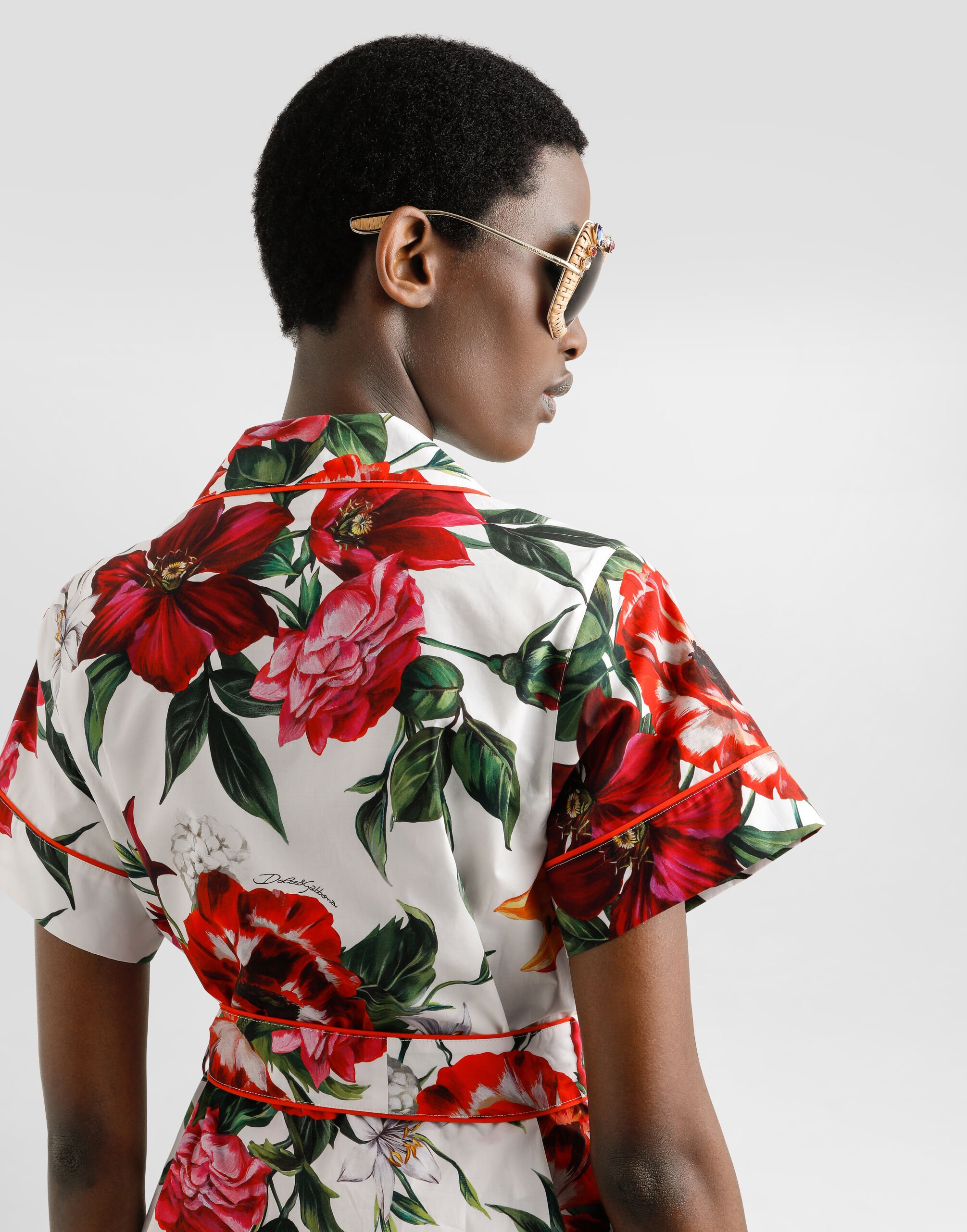 Tシャツ・カットソー Dolce & Gabbana FLOWER BOUQUET PRINT POPLIN SHIRT Shirt Dolce & Gabbana Dolce & Gabbana Flower-Bouquet Print