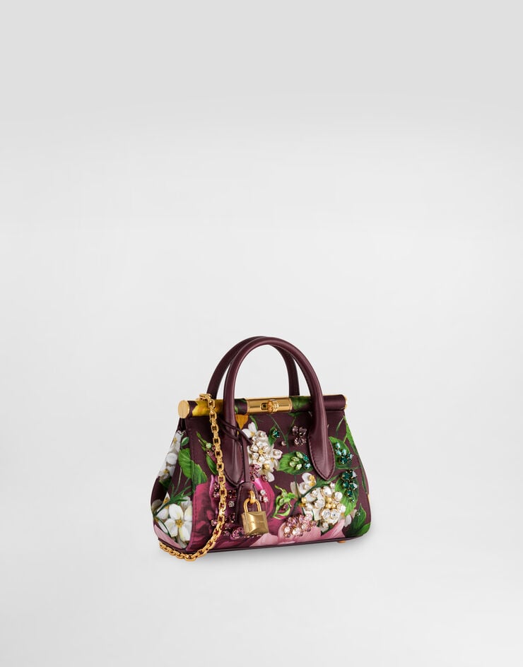 Dolce & Gabbana Rose-print satin day mini Marlene handbag Multicolor BB7744CZ167
