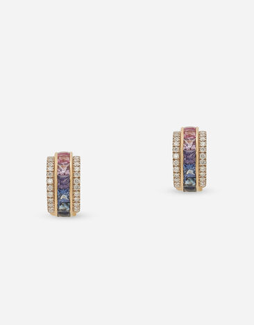 Dolce & Gabbana Rainbow 钻石与彩色蓝宝石18K黄金耳环 金 WAMR1GWMIX1