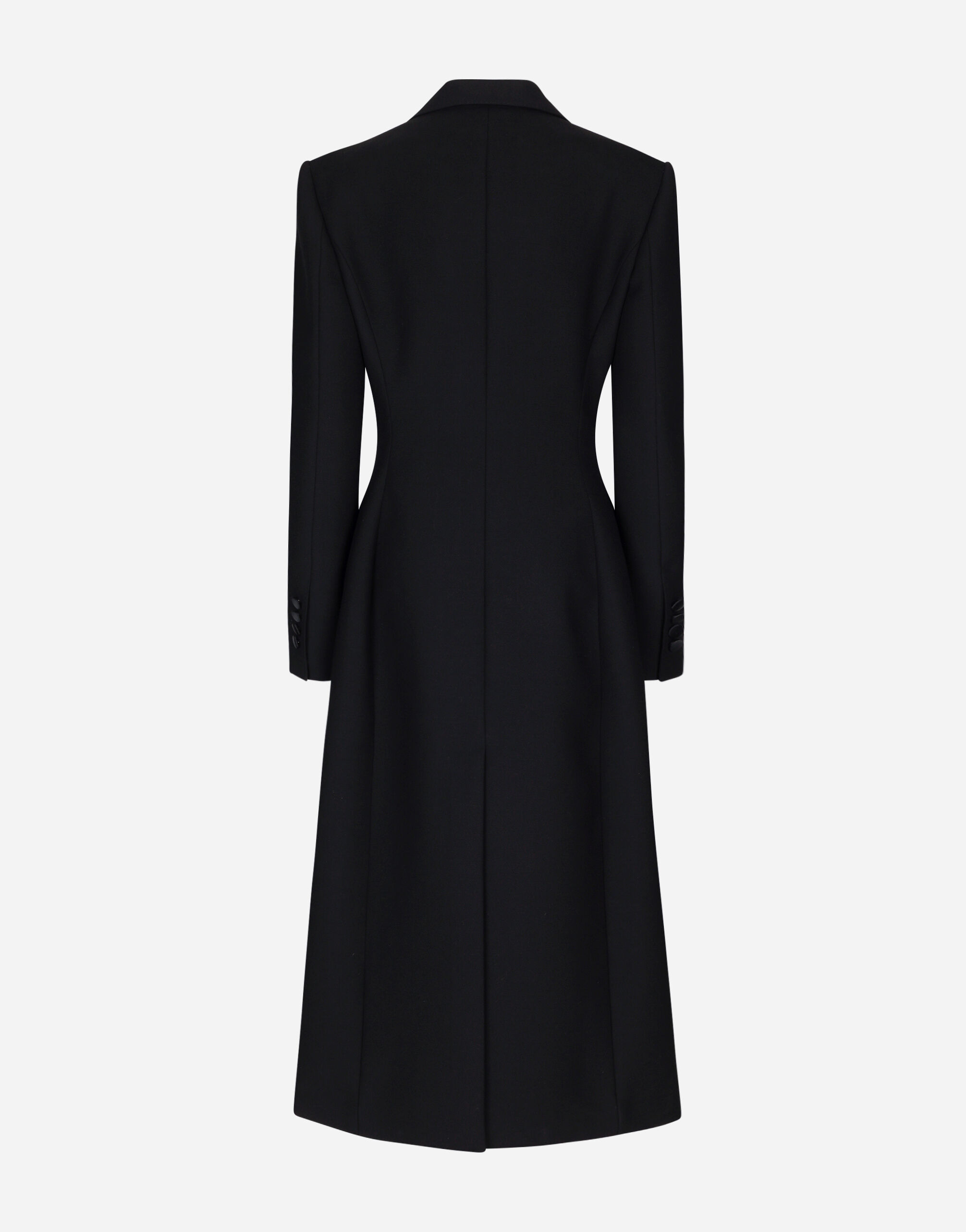 Long single breasted wool cady coat
