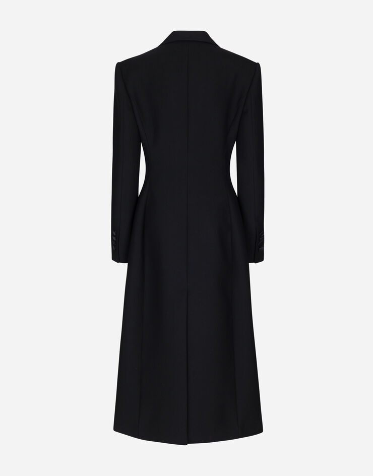 Dolce&Gabbana Long single-breasted wool cady coat Black F0W0JTHUMTB