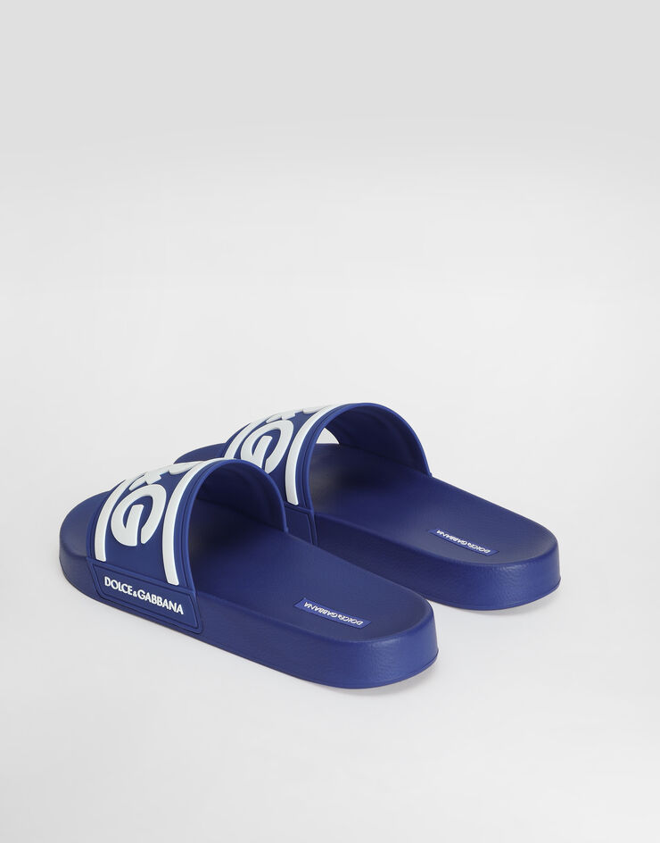 Dolce & Gabbana Rubber beachwear sliders with DG logo Multicolor CS2072AQ858
