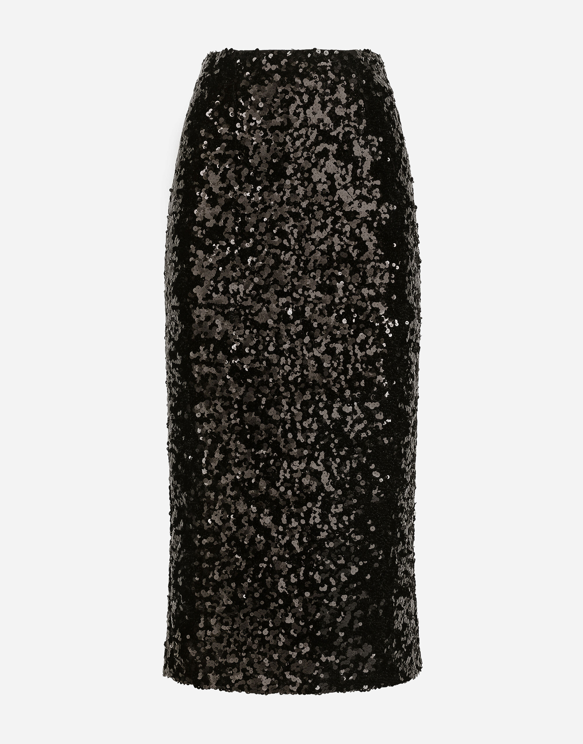 Dolce & Gabbana Sequined calf-length skirt Black FXO05ZJFMBC