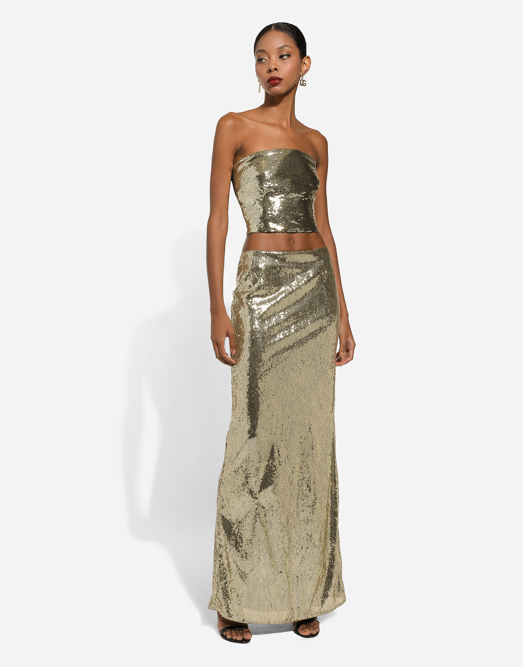 Long sequined mermaid skirt in Gold for Dolce Gabbana US