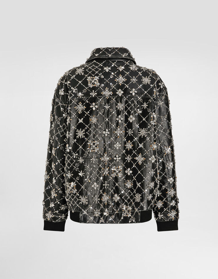 Dolce & Gabbana エンブロイダリー ヴィンテージ レザー ジャケット Multicolor F9T91ZGDDGB