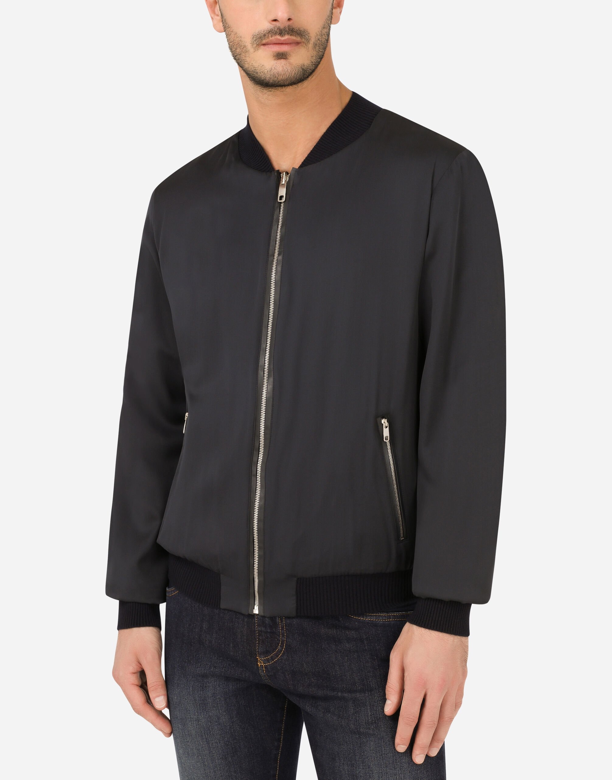 ブラックのメンズ Reversible silk and cashmere jacket