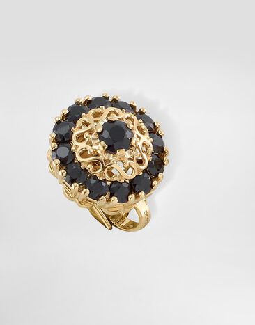 Dolce & Gabbana Sicily Earrings 18kt yellow gold and black sapphires Gold WEKS4GWSAB4