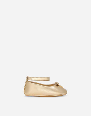 Dolce & Gabbana Foiled nappa leather ballet flats Yellow DK0065AC513