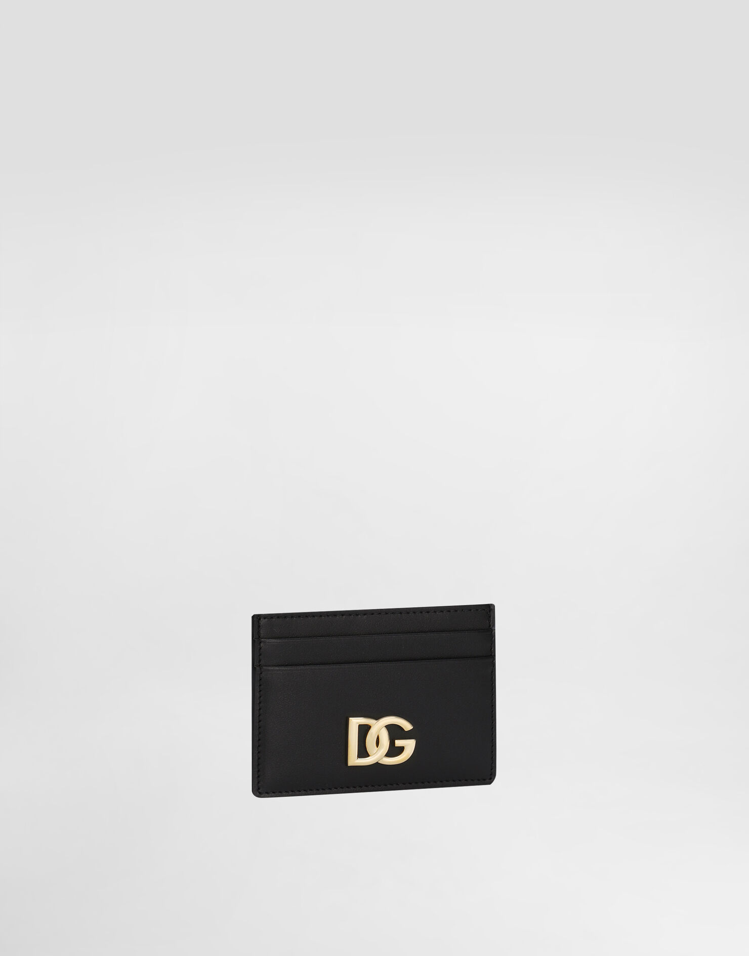 Calfskin card holder with DG logo in Black for Women Dolce&Gabbana®