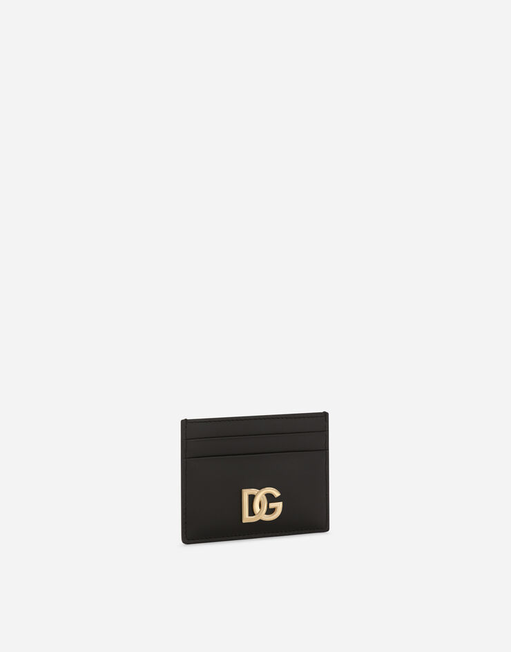 Dolce & Gabbana Calfskin card holder with DG logo Negro BI0330AW576