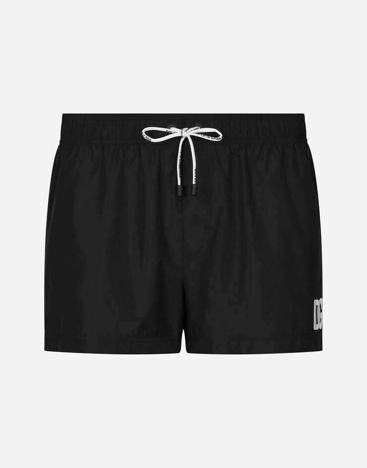 Dolce & Gabbana Kurze Badeshorts DG-Patch Schwarz M4F29TFUSFW