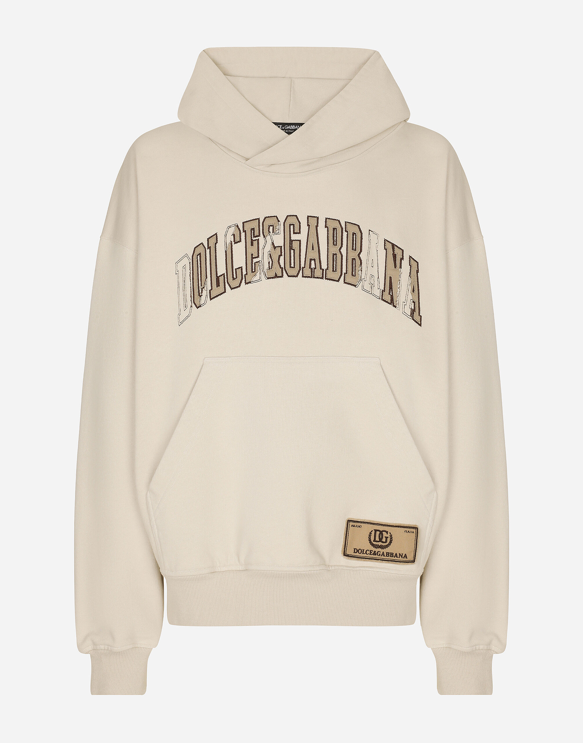 Dolce & Gabbana Sudadera con capucha y Dolce&Gabbana bordado Beige G9AKPZG7NQI