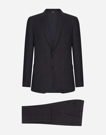 Dolce & Gabbana Single-breasted glen plaid Martini-fit suit Purple G2TV9TFUVG7