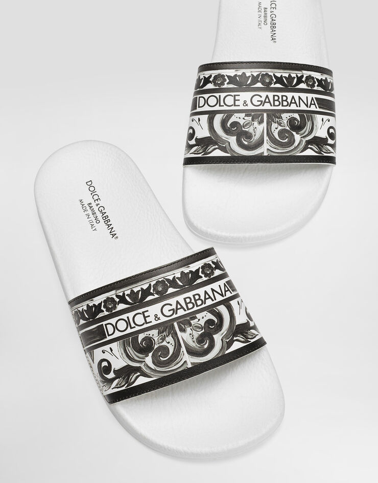 Dolce & Gabbana Slide in vitello stampa Maiolica Multicolore DD0318A1838