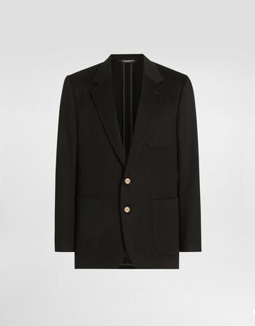 Dolce & Gabbana 싱글 브레스티드 포르토피노 캐시미어 재킷 블랙 G2PT9TFUCA4