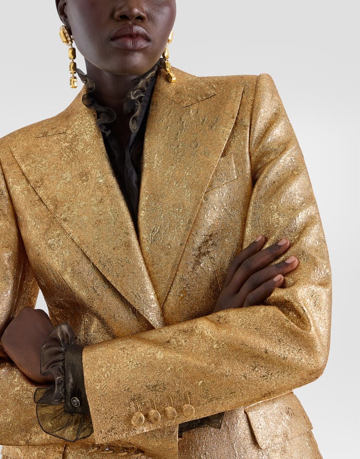 Dolce & Gabbana Lamé single-breasted jacquard jacket Gold F29QGTFJODW