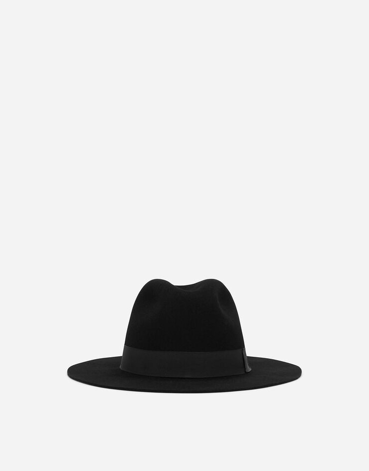 Dolce & Gabbana قبعة فيدورا من صوف لباد أسود FH652AFU2XJ