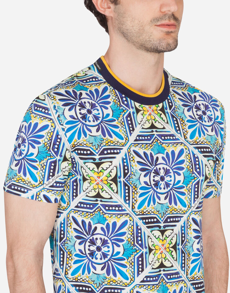 Dolce & Gabbana Cotton t-shirt with maiolica print MAIOLICA PRINT G8KD0THS7B4