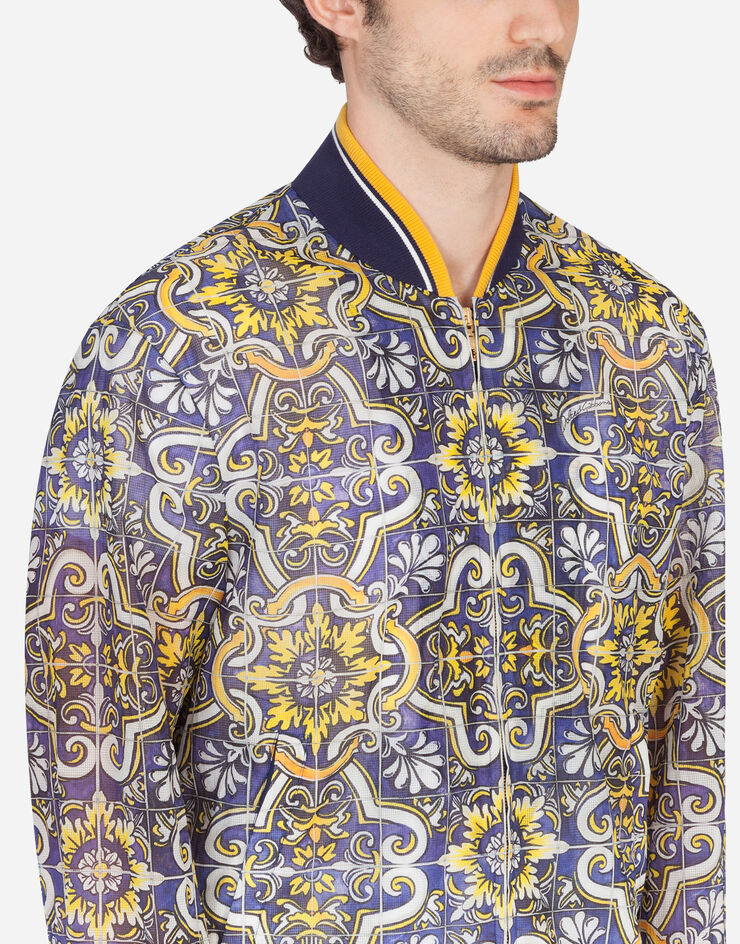 Dolce & Gabbana Nylon jacket with maiolica print STAMPA MAIOLICA G9SE4THHM5U