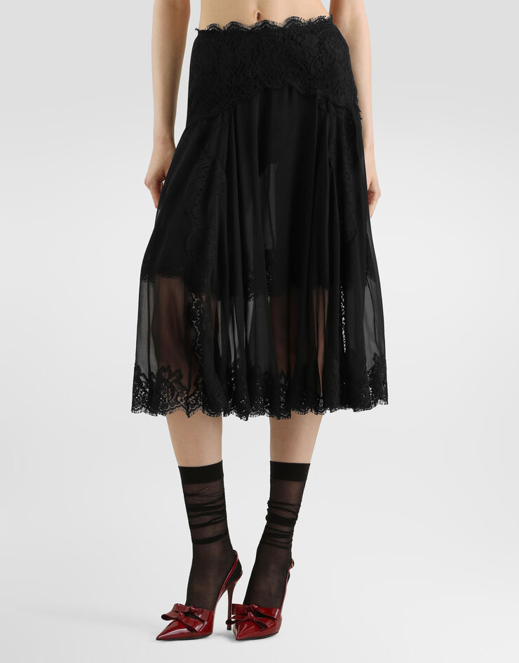 Dolce & Gabbana Chiffon skirt Dolce & Gabbana Chiffon skirt Black F4DLPTFU1AT
