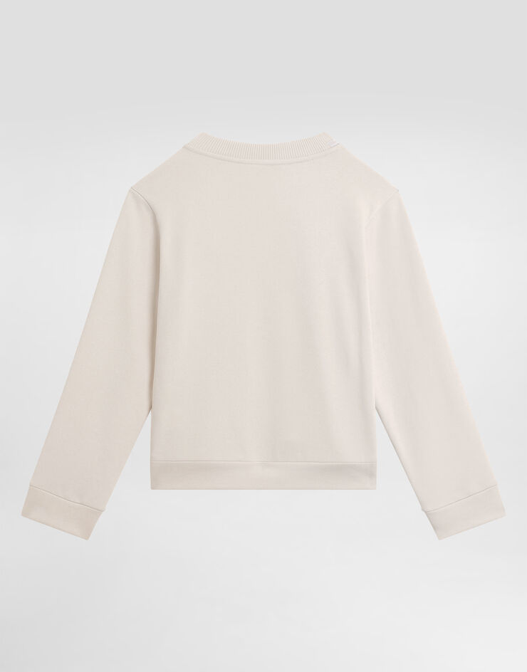 Dolce & Gabbana Sweatshirt with DG sequin patch Pink L5JWBUG7PKQ