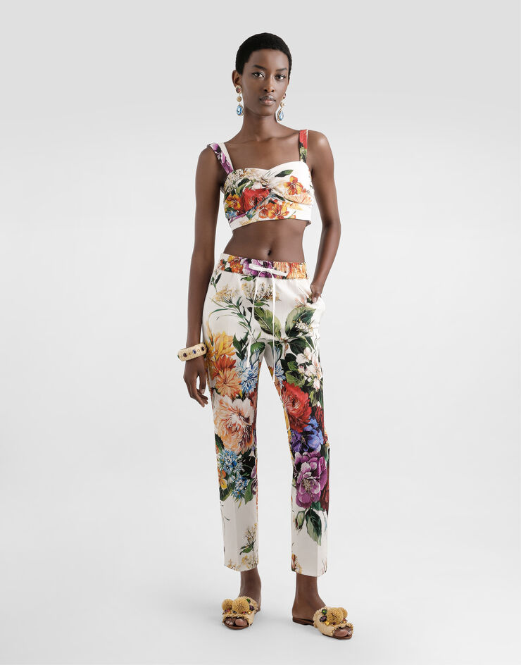 Dolce & Gabbana Flower bouquet-print trousers Print FTDCZTFSRQU