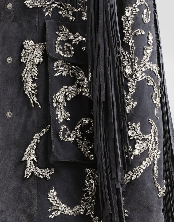 Dolce & Gabbana Embroidered split leather jacket Dolce & Gabbana Embroidered split leather jacket Multicolor F9T90ZGDDFX