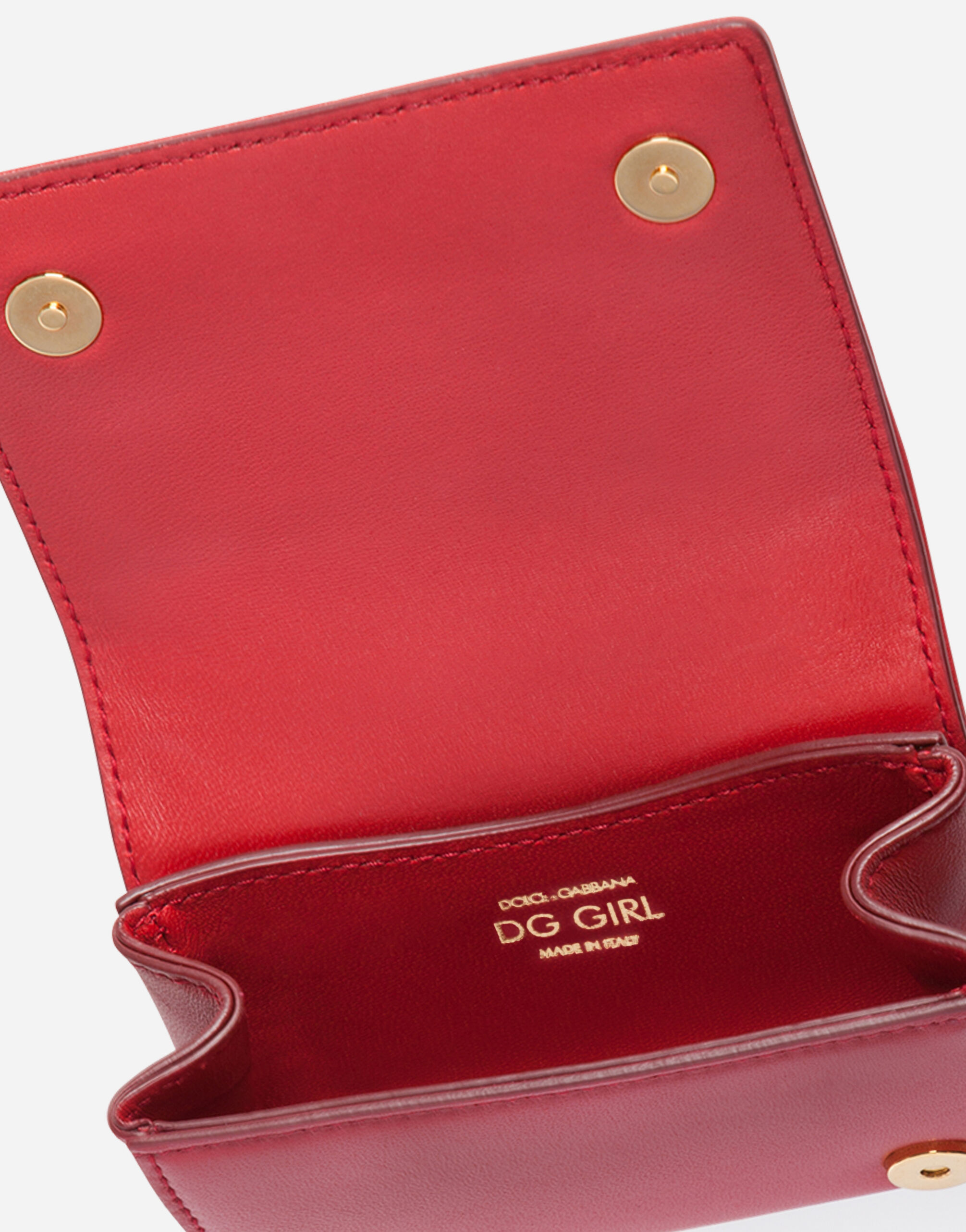 DG Girls micro bag in plain calfskin in Red for Women Dolce Gabbana US