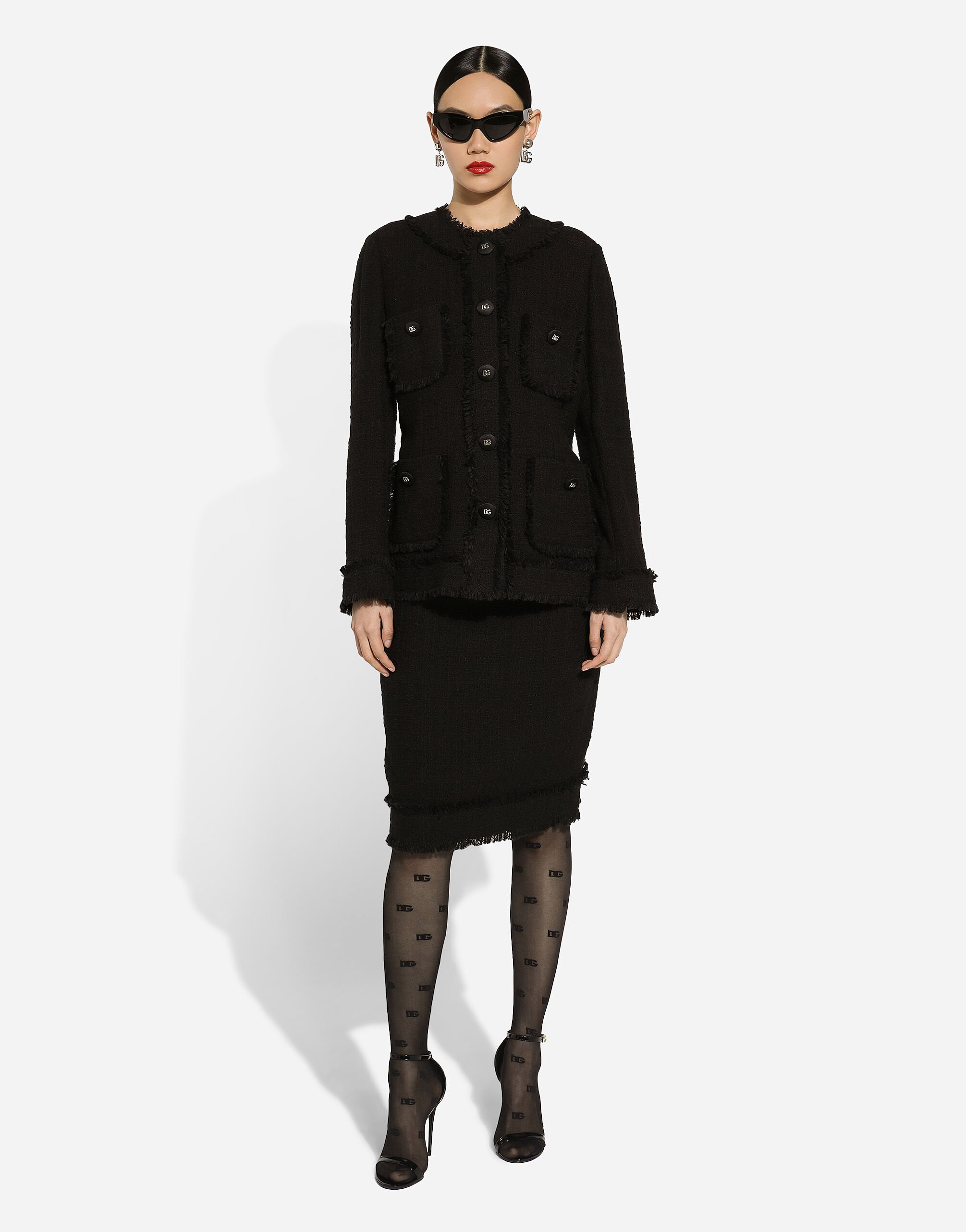 【送料&関税込】Dolce & Gabbana Black Tweed Blazer Dolce & Gabbana Black Tweed Blazer – LOZURI®