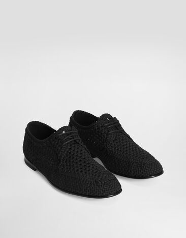 Dolce & Gabbana Woven fabric Derby shoes Black A10863A9L64