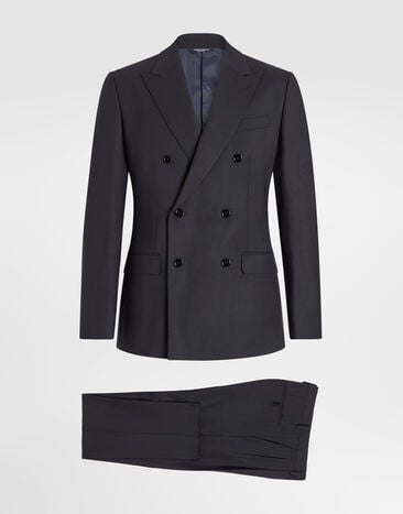 Dolce & Gabbana Double-breasted martini light wool gabardine suit Dolce & Gabbana Double-breasted martini light wool gabardine suit Blue GK05WTFUBG4