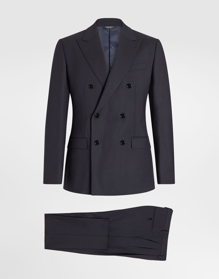 Dolce & Gabbana Double-breasted martini light wool gabardine suit Dolce & Gabbana Double-breasted martini light wool gabardine suit Blue GK05WTFUBG4