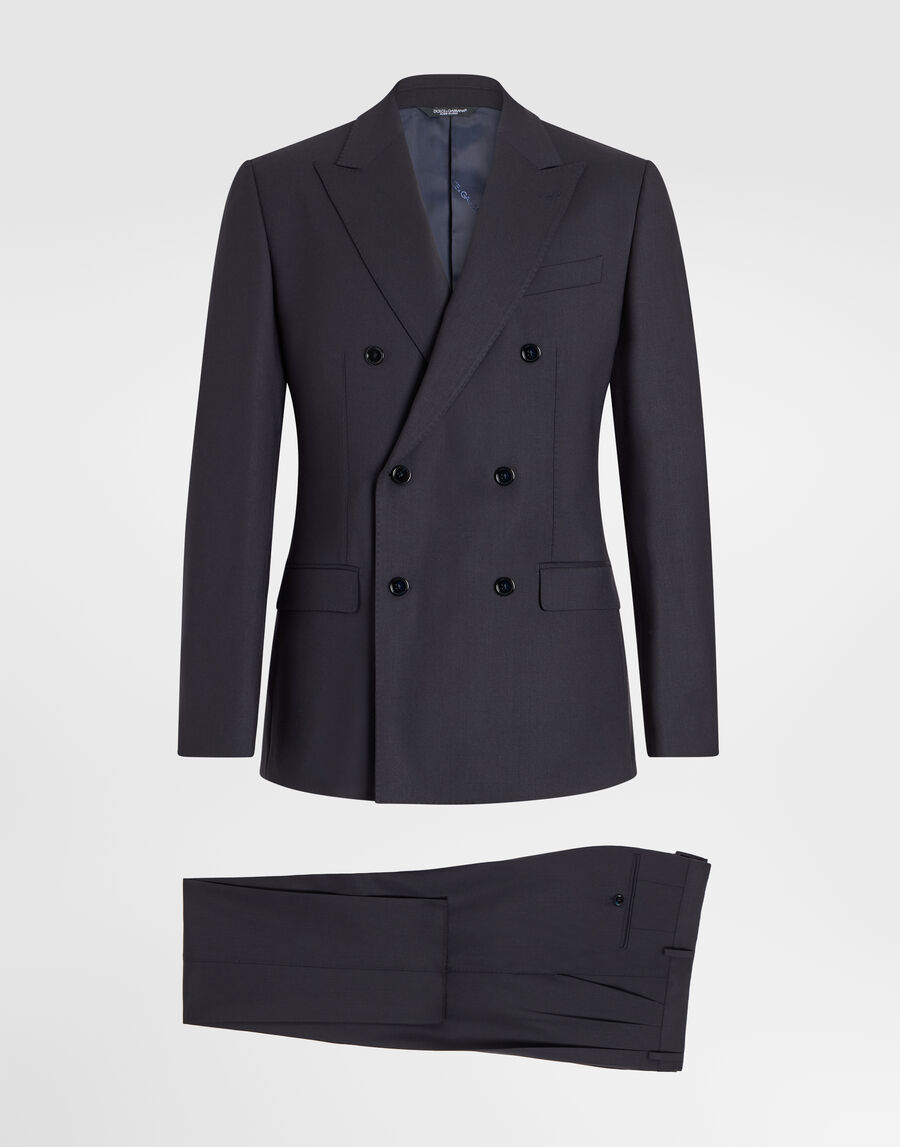 Double-breasted martini light wool gabardine suit