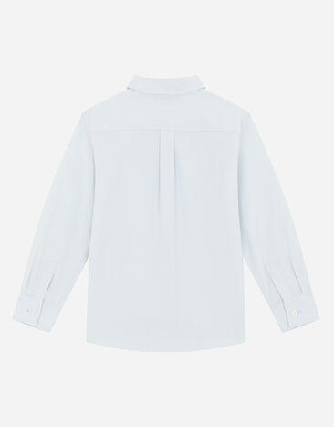 Dolce & Gabbana Camisa en popelina de algodón Gris L43S96G7M4B