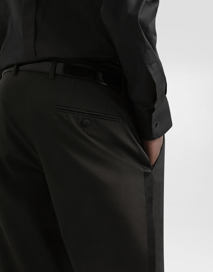 Dolce&Gabbana Pantalón de esmoquin de lana elástica Noir GWZXMTFUBF2