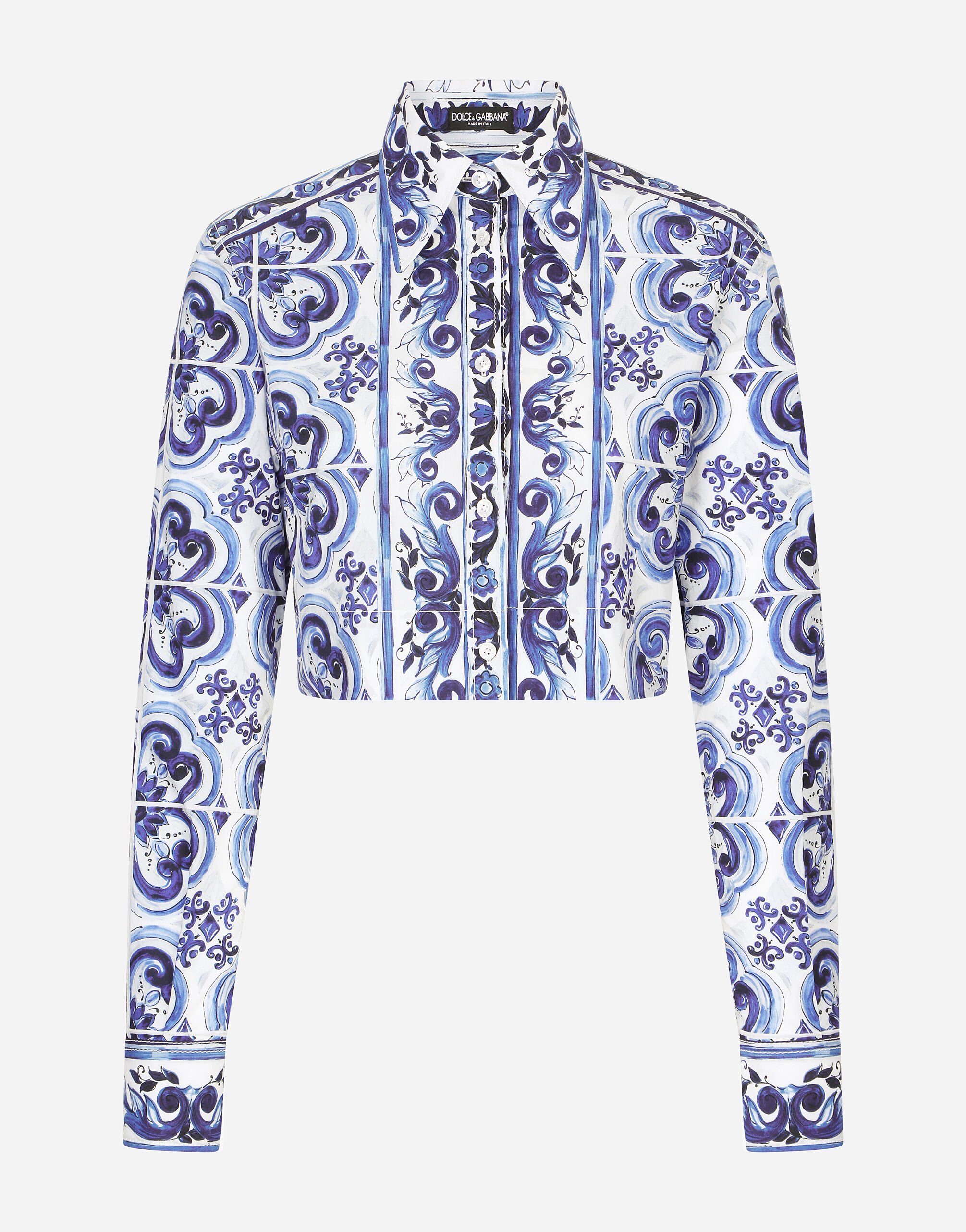 Camisa corta de popelina con estampado de may lica en Multicolor
