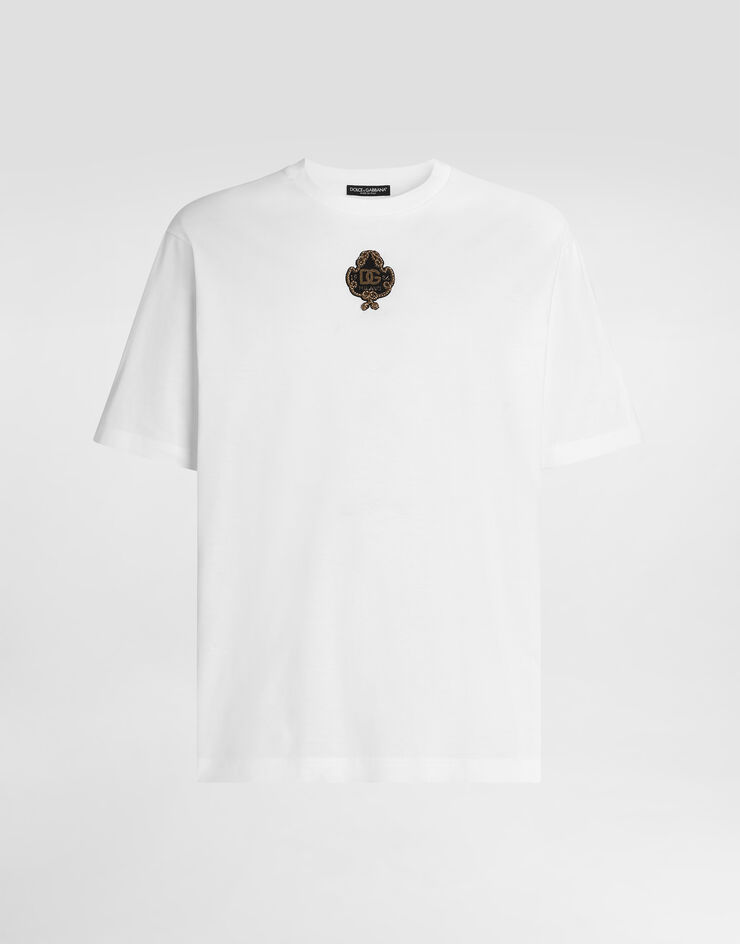 Dolce & Gabbana Cotton t-shirt with patch Dolce & Gabbana Cotton t-shirt with patch White G8PN9ZG7Q2M