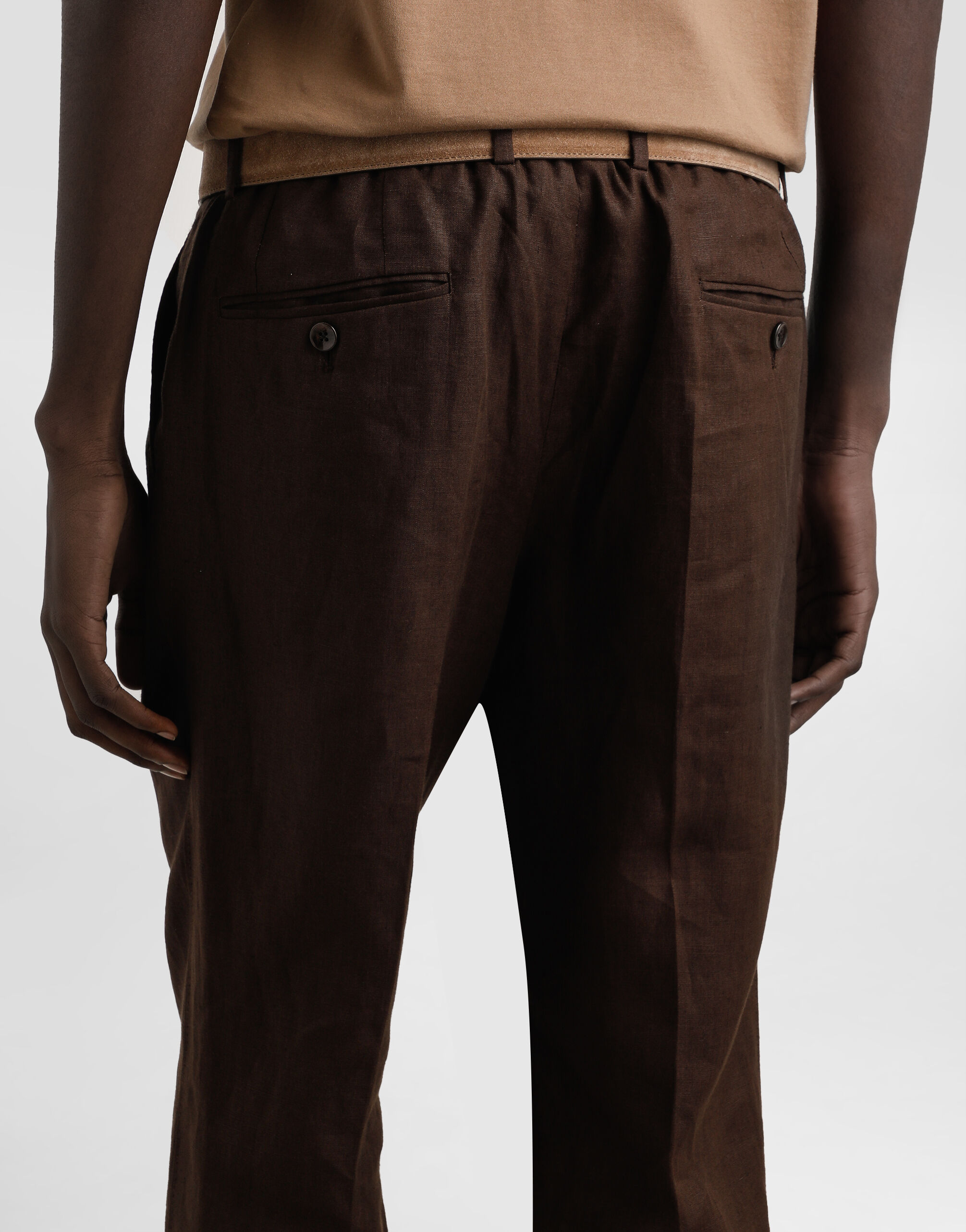 Linen trousers in Brown for Men | Dolce&Gabbana® US