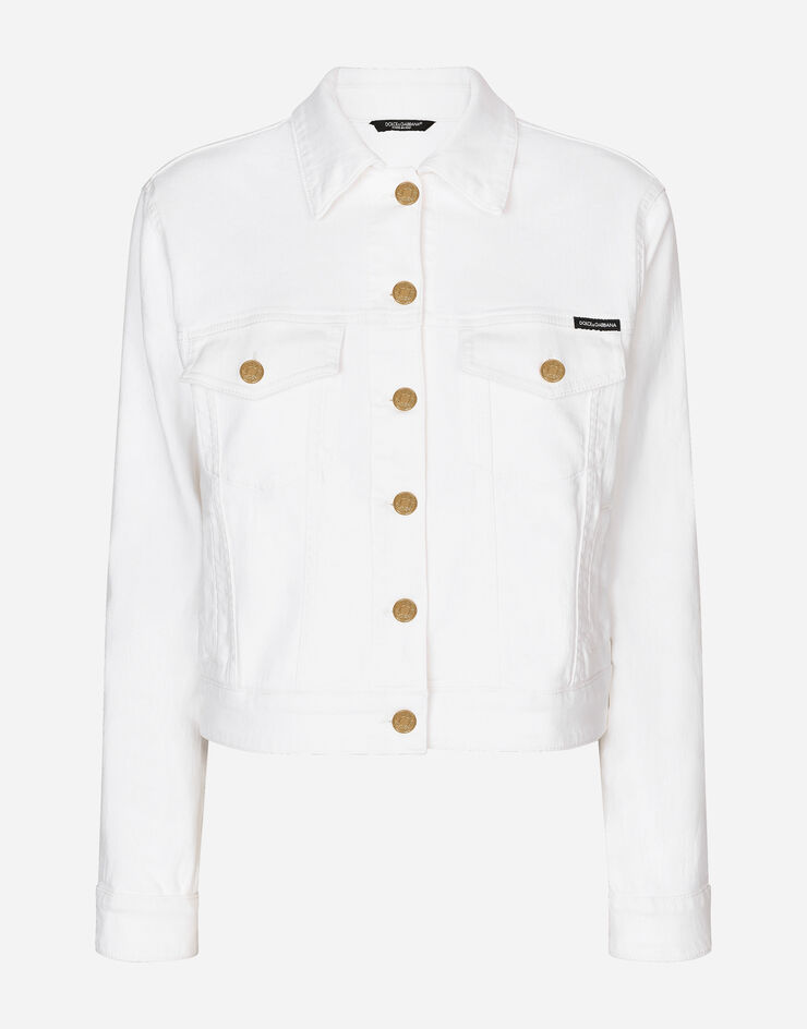 Dolce & Gabbana Куртка из денима белого цвета разноцветный F9H08DG899M