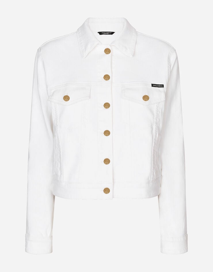 Dolce & Gabbana Куртка из денима белого цвета разноцветный F9H08DG899M