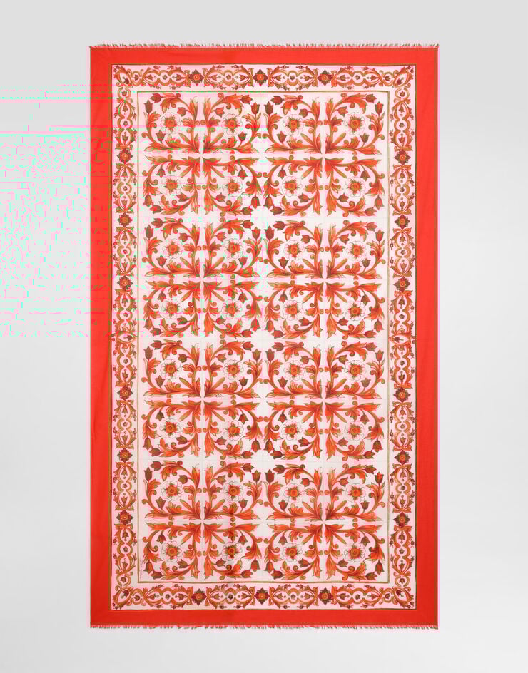 Dolce & Gabbana Majolica-print batiste sarong Multicolor O4A01JONO20