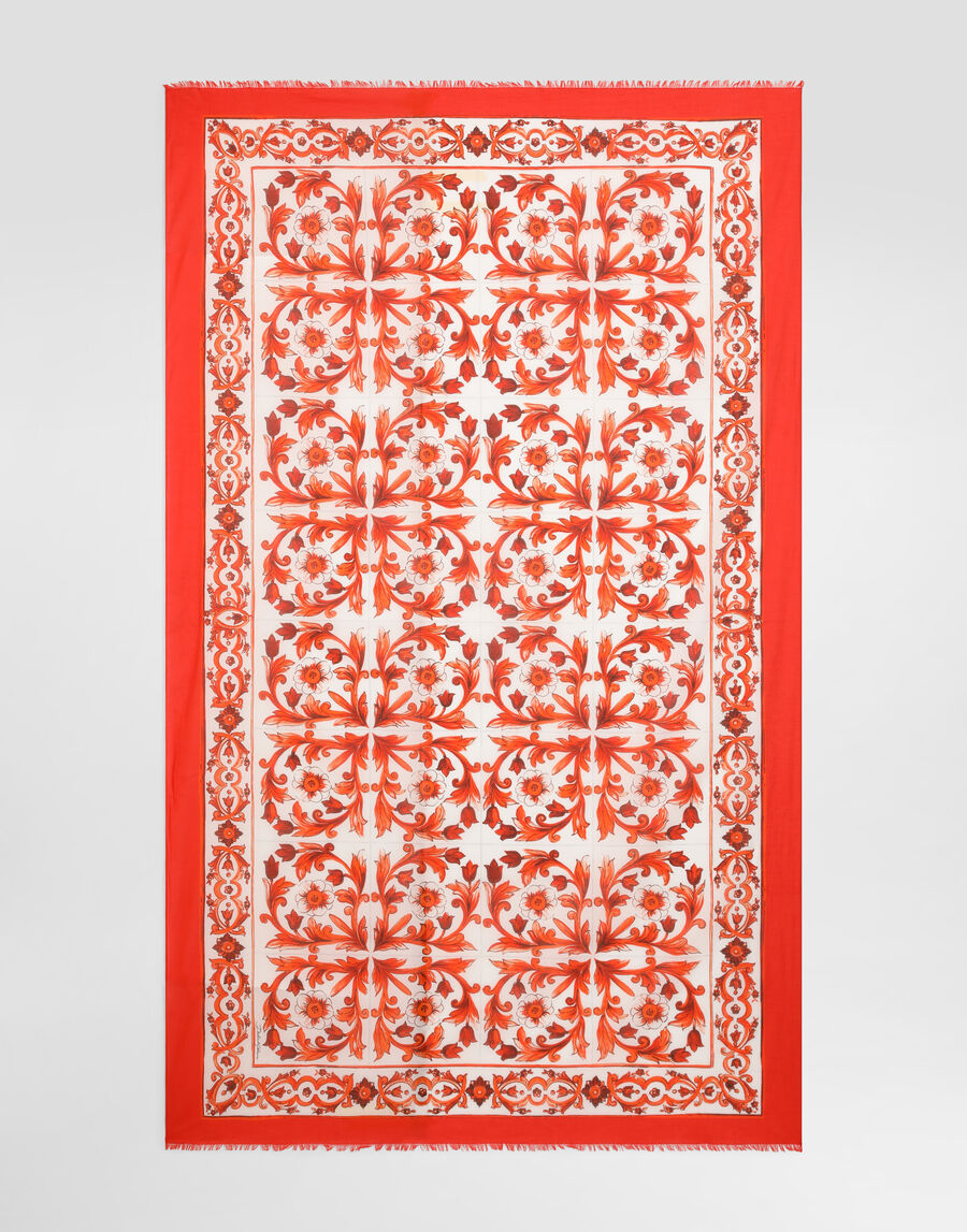 Majolica-print batiste sarong
