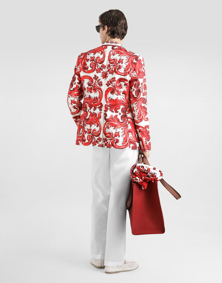 Dolce & Gabbana Sicilia light single-breasted jacket in majolica-print jacquard Dolce & Gabbana Sicilia light single-breasted jacket in majolica-print jacquard Multicolor G2WN5TFPTBC