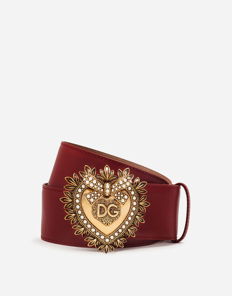Dolce & Gabbana Ceinture Devotion en cuir lux Rouge BE1316AK861