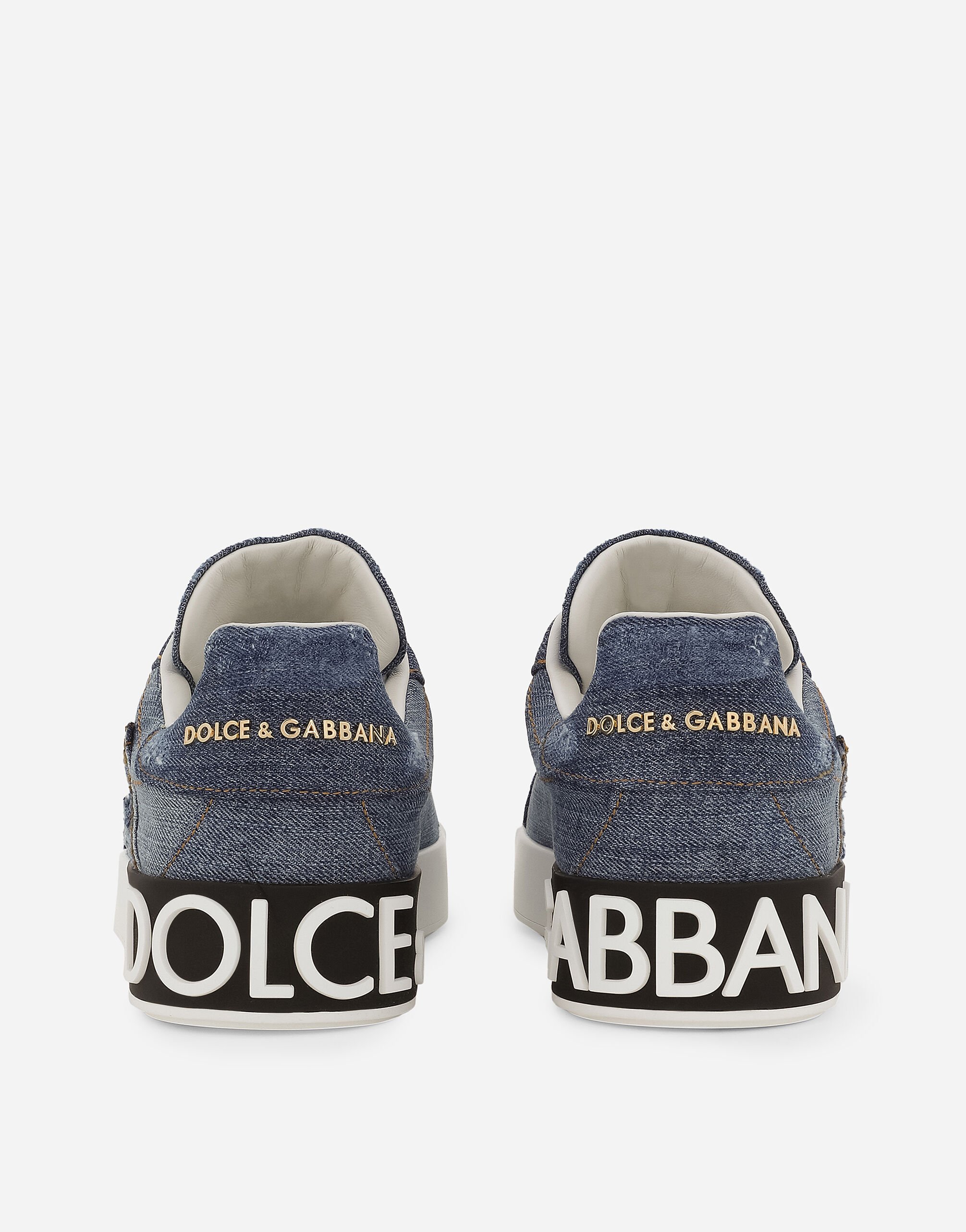 Calfskin Portofino sneakers with DG logo in Blue for