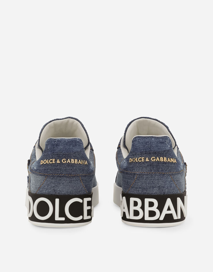 Dolce & Gabbana Calfskin Portofino sneakers with DG logo  Blu CK1544AD481