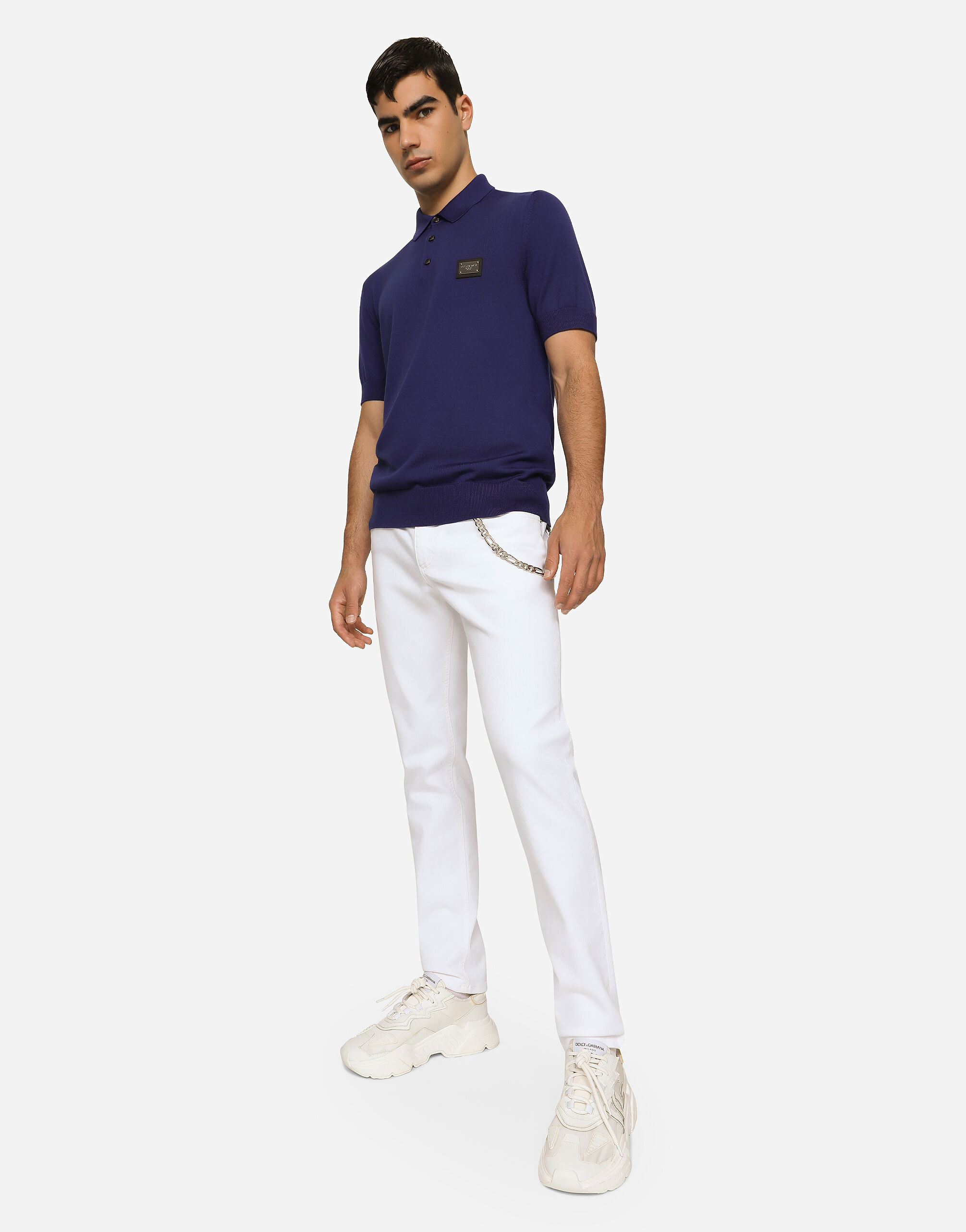 Dolce & Gabbana エンブロイダリー スキニージーンズ ホワイト White regular stretch jeans in Multicolor for Men