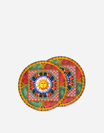 Dolce & Gabbana Set 2 Porcelain Bread Plates Multicolor TC0S02TCA88