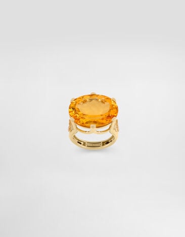 Dolce & Gabbana Anna ring in 18-carat yellow gold with citrine and diamonds Yellow Gold WRSB1GWCTR1