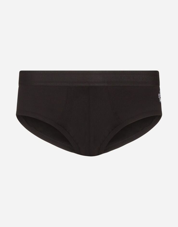 Dolce & Gabbana BRANDO BRIEFS IN STRETCH PIMA COTTON BLACK M3B69JFUEB0